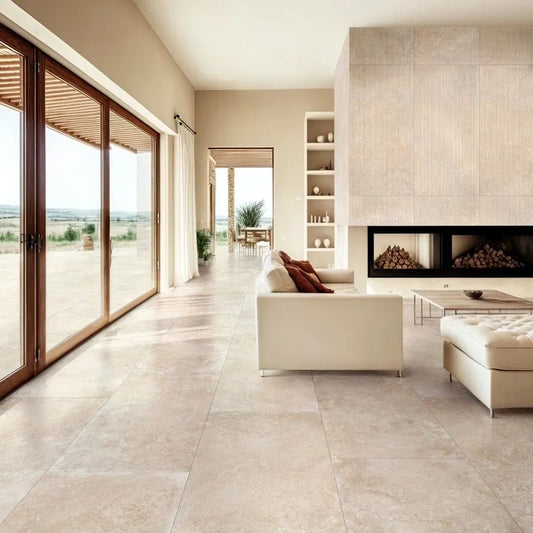 RAGNO REALSTONE_TRAVERTINO 60X120 - 120X120 GRES PORCELLANATO MADE IN ITALY 1° SCELTA ESMA SRL
